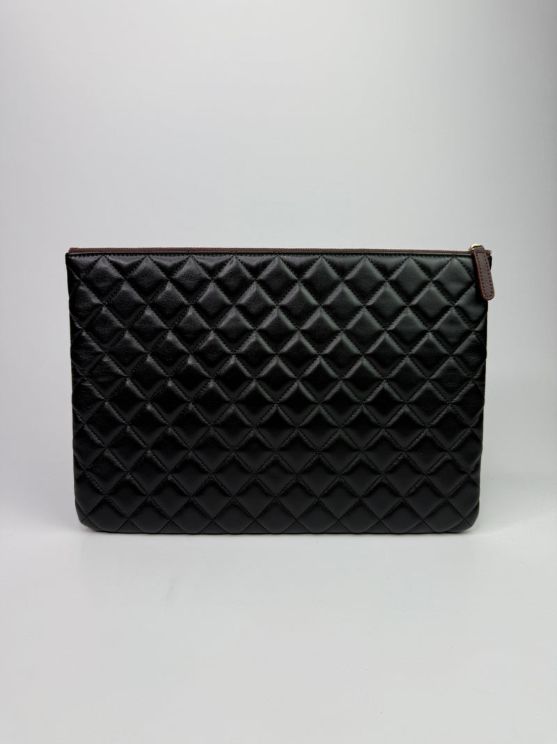 Chanel Quilted Large Zipped Pouch