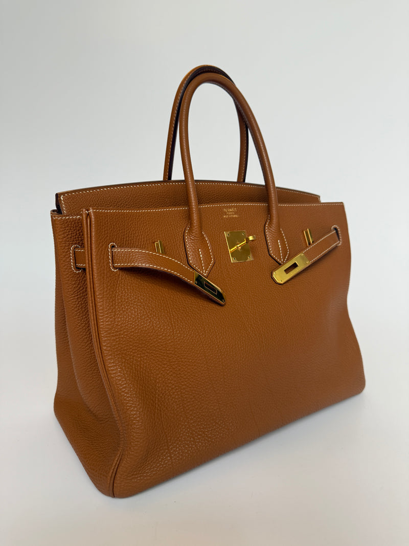 Hermès Birkin 35 In Gold Togo GHW