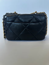 chanel 19 small in black lambskin leather 4