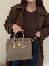 Hermès Birkin 30 In Etoupe Togo Leather PHW