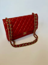 Chanel Jumbo Classic In Red Lambskin GHW