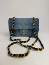 Chanel Mini Rectangle In Blue Ombre Denim With GHW