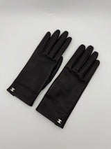 Chanel Black Leather CC Diamanté Gloves