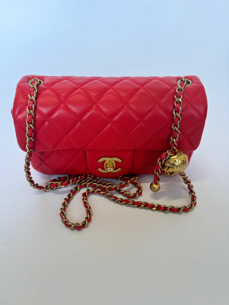 Chanel Mini Rectangular Lambskin Pearl Crush Flap Bag