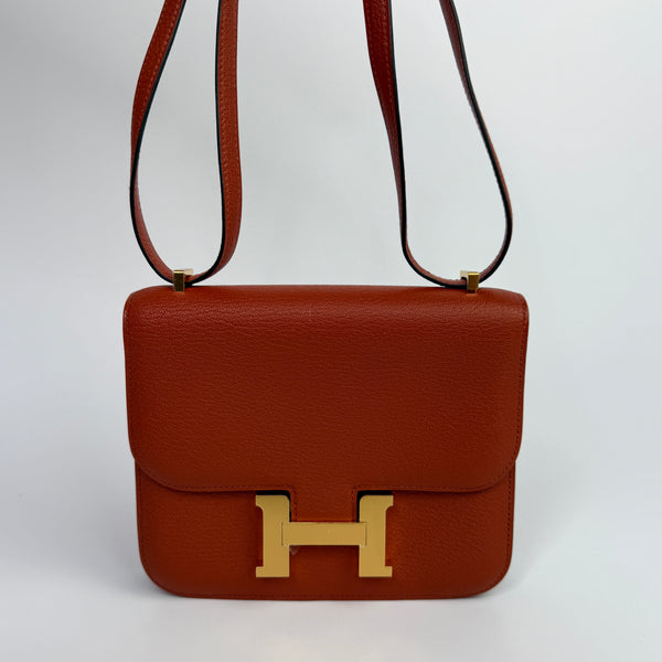 Hermès Constance 18 In Cuivre Chevre Leather