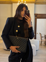 Chanel Quilted Large Zipped Pouch