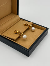 Bvlgari Lucea Pearl Drop Earrings 18kt Yellow Gold