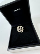 chanel white gold and diamond camelia ring