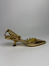 Valentino Gold Rockstud Couture Mirrored Pumps(Size 38/UK5)