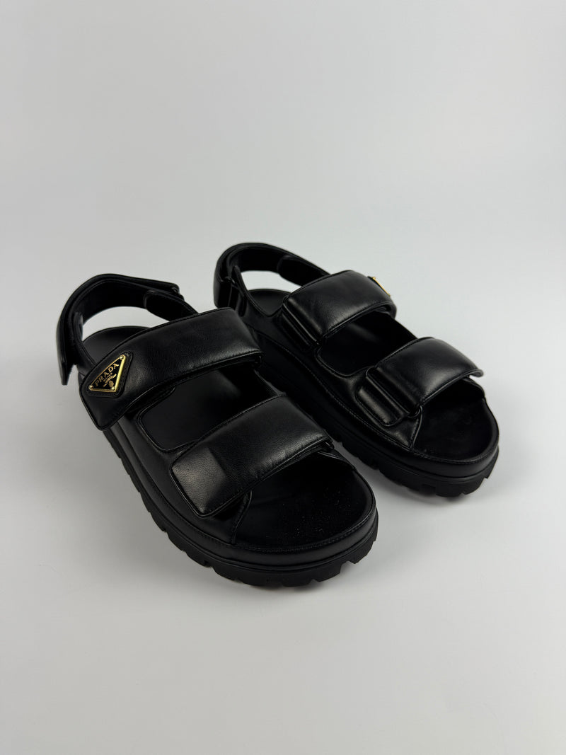 Prada Padded Nappa Leather Sandals (Size 39.5/UK6.5)