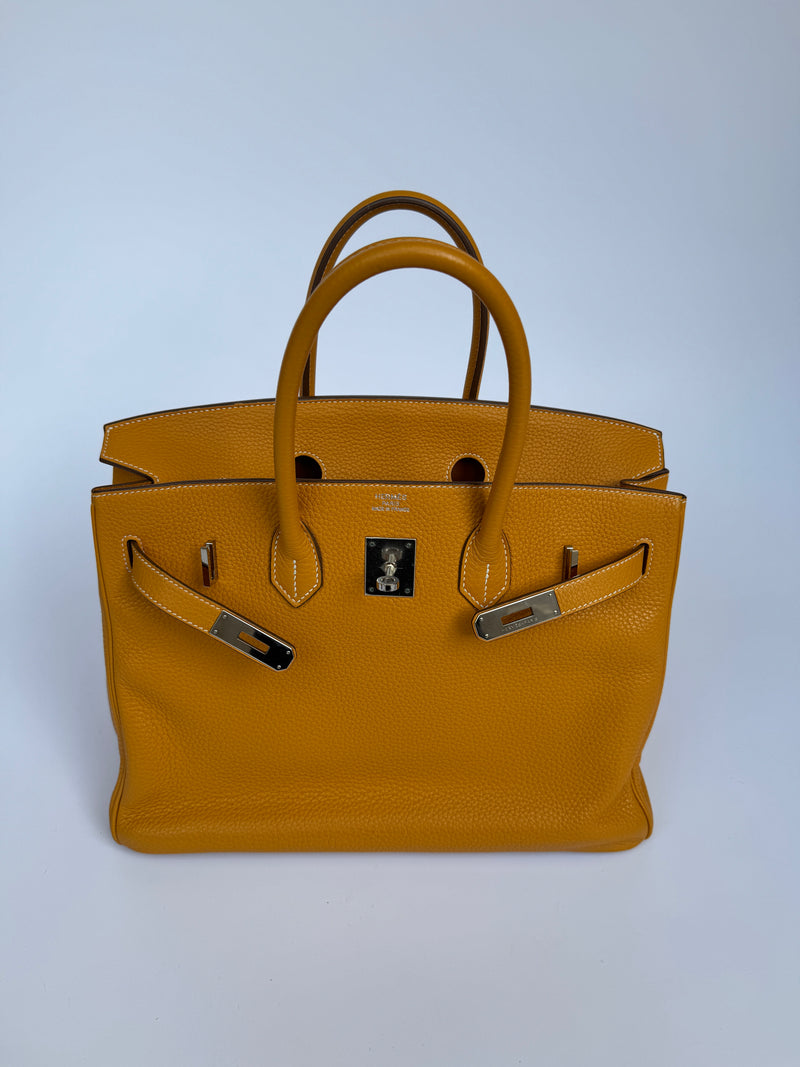 Hermès Birkin 35 Mustard Clemence With PHW