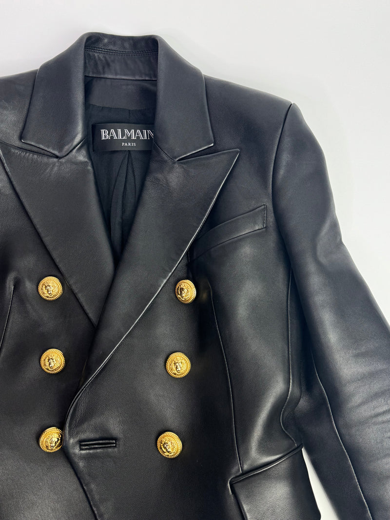 Balmain Leather Blazer (Size FR38/UK10)