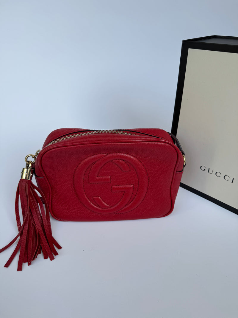 Gucci Red Soho Disco Leather Crossbody Bag