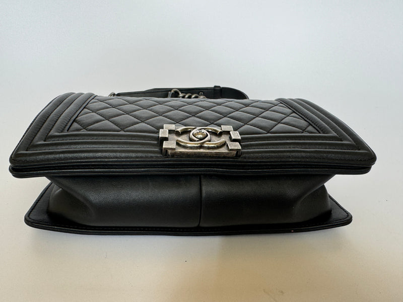 Chanel Medium Boy Bag Black Lambskin RHW