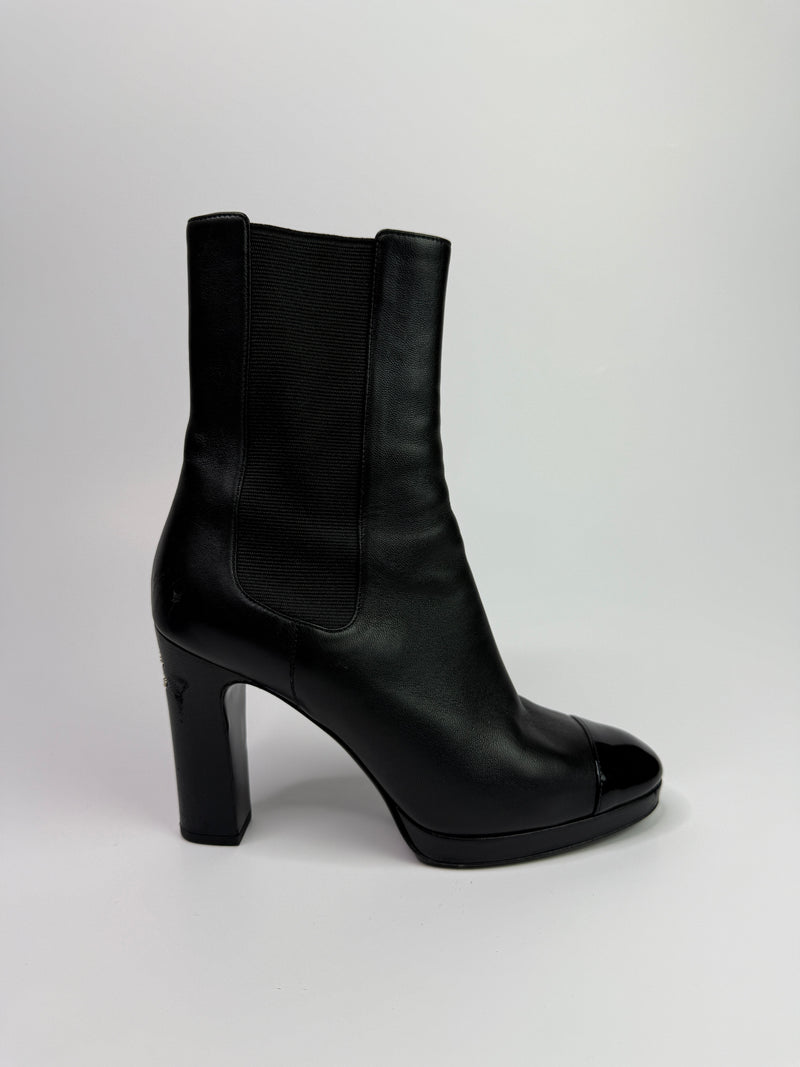 Chanel CC Ankle Boots (Size 39/UK6)