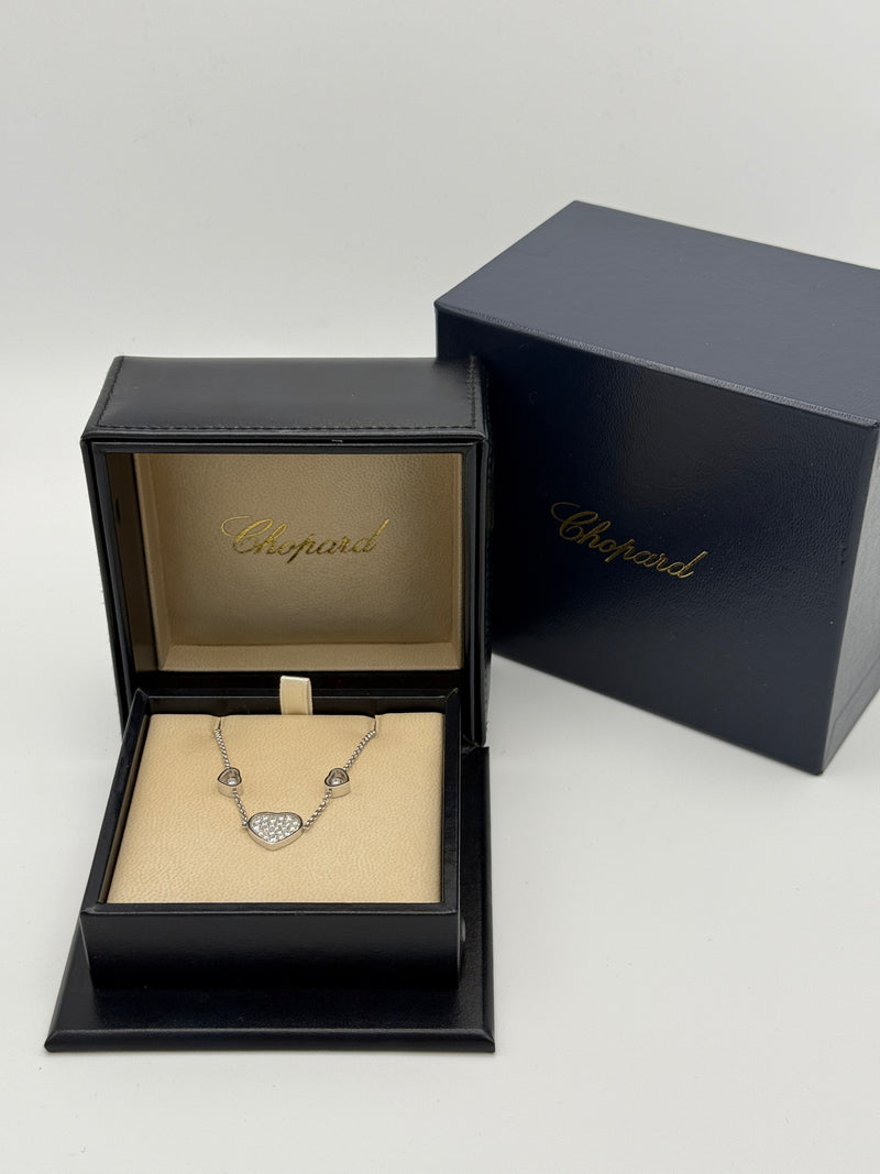 Chopard Happy Hearts 18kt white Gold Diamond Necklace