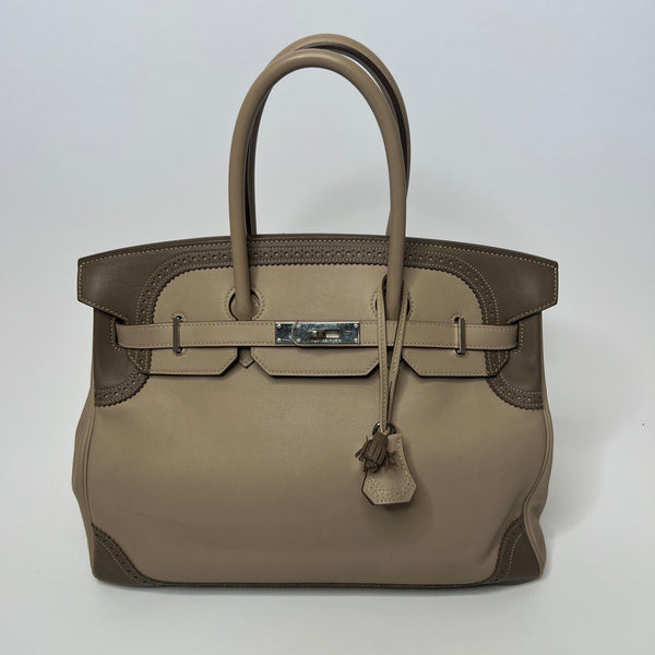 Hermes Birkin 35 Bamboo Ghillies Handbag