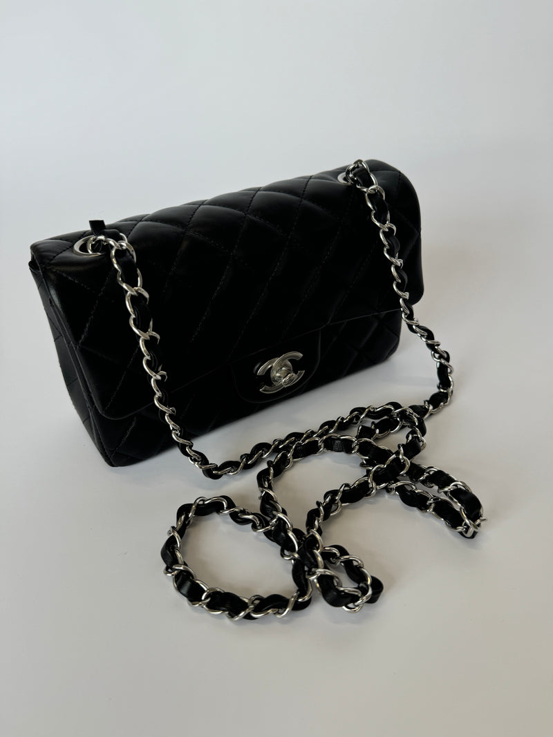 Chanel Mini Rectangle In Black Lambskin SHW