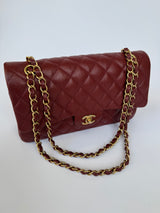 Chanel Medium Classic Quilted Flap Iridescent Burgundy Caviar GHW