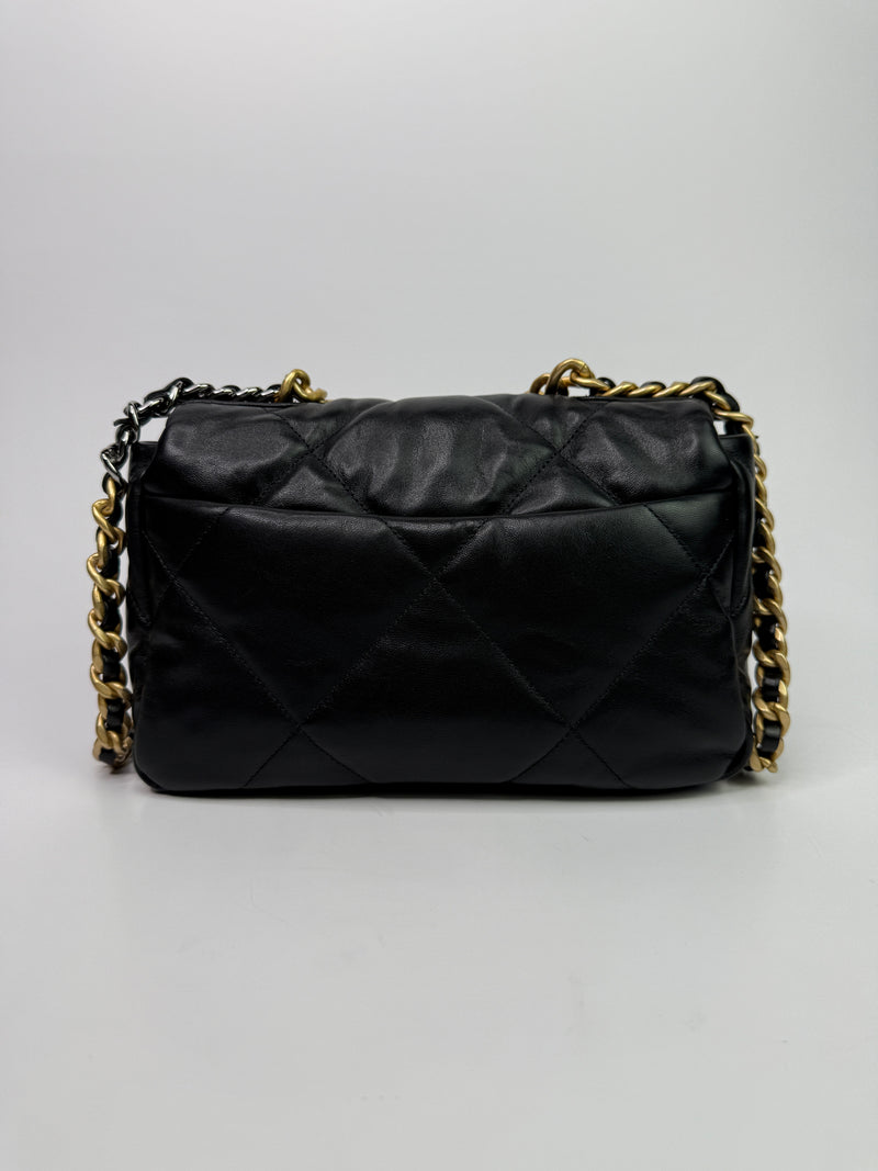 Chanel 19 Small In Black Lambskin Leather