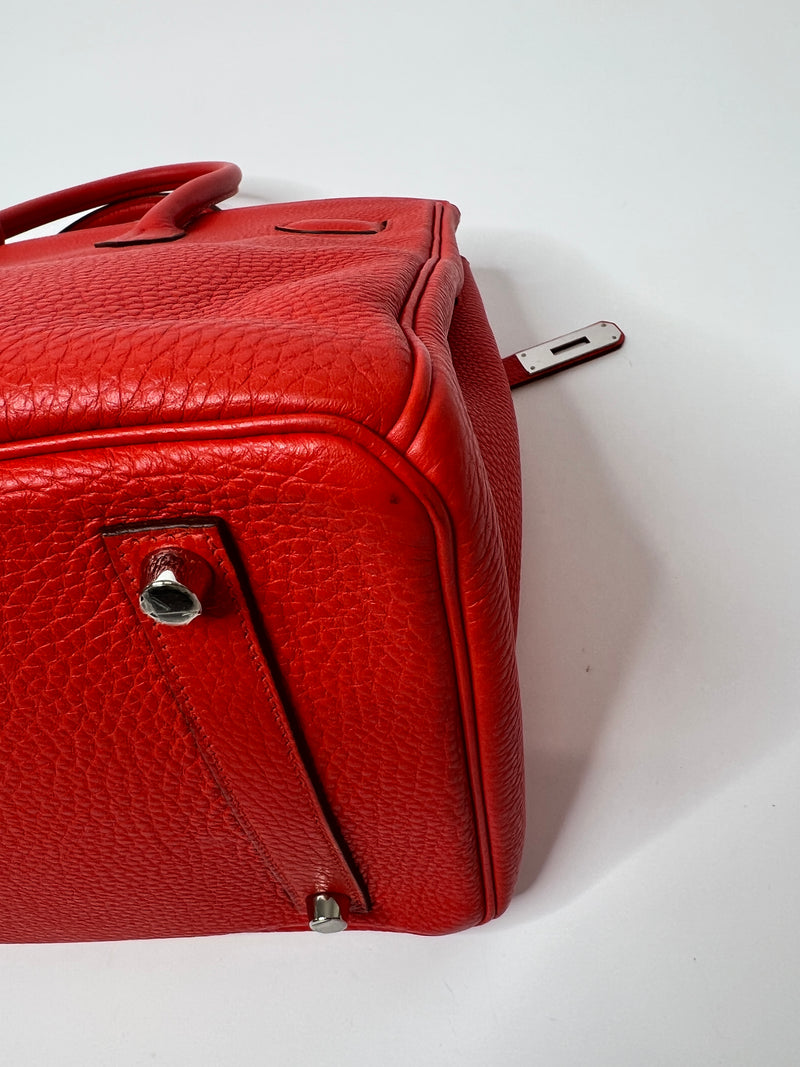 Hermes Red Box Calf Leather Gold Hardware Birkin 35 Bag Hermes