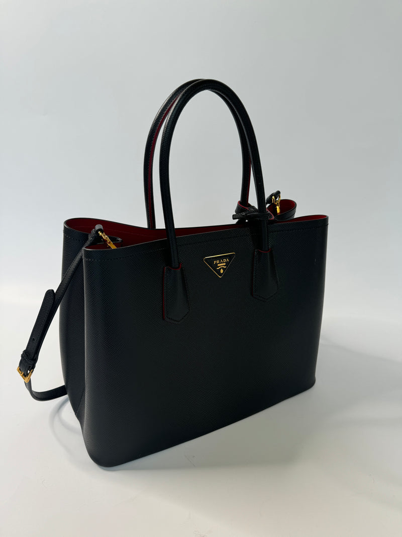 Prada Saffiano Cuir Double Tote Bag