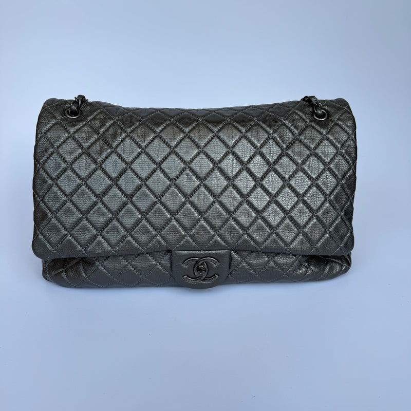 chanel airline xl classic flap in calfskin leather