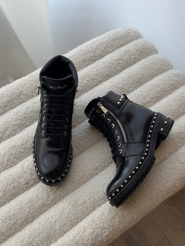 Balmain Studded Ranger Army Boots (Size 38.5/UK5.5)