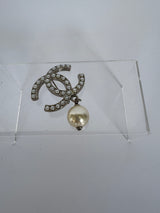 Chanel CC Pearl Drop Brooch