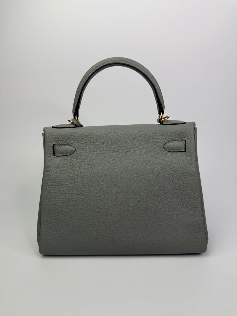 Hermès Kelly 28 In Gris Mouette Togo Leather GHW