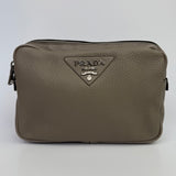 Prada Grey Saffiano Leather Crossbody Bag