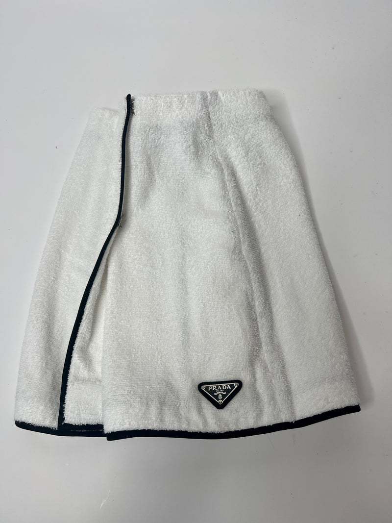 Prada White Toweling Skirt  (Size 42/UK 10)