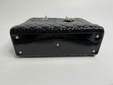 Christian Dior Lady Dior Large In Black Patent