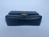 Chanel Black Lambskin Leather Jumbo Classic Double Flap GHW