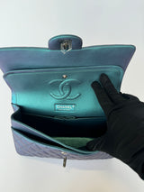 Chanel Medium Classic Flap In Iridescent Turquoise Lambskin SHW