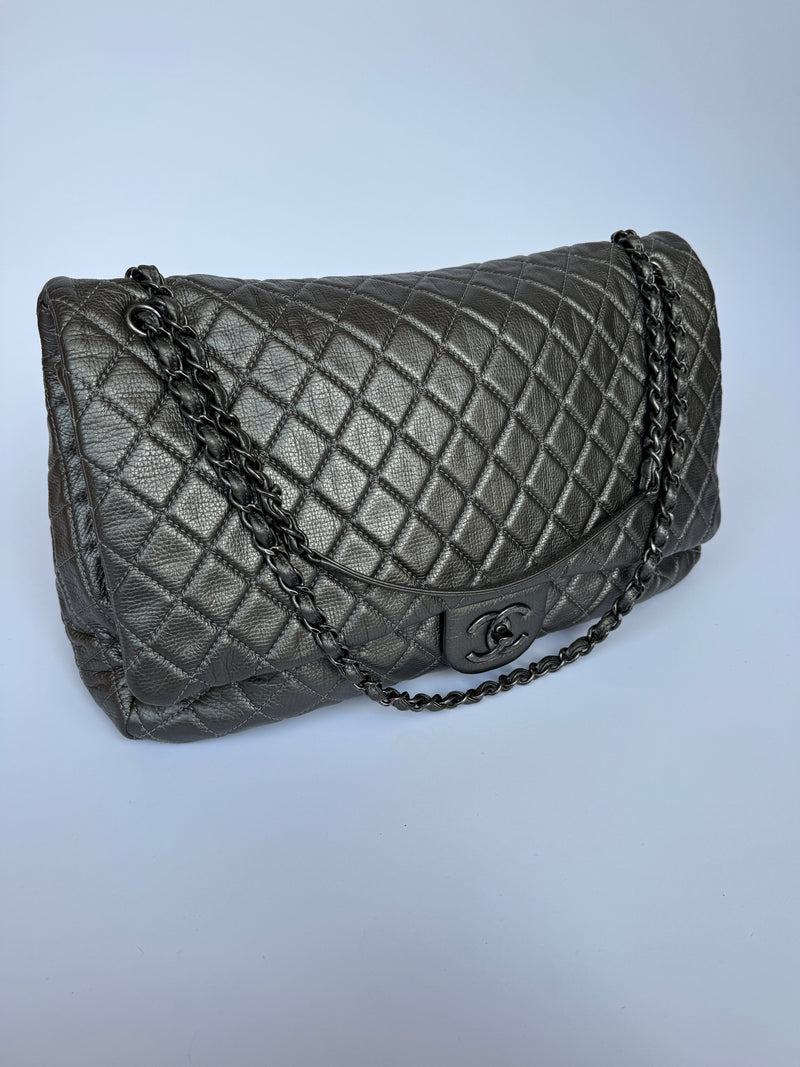 chanel airline xl classic flap in calfskin leather