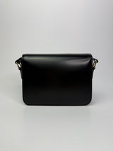 Celine Classique Teen Triomphe Bag In Shiny Black Calfskin