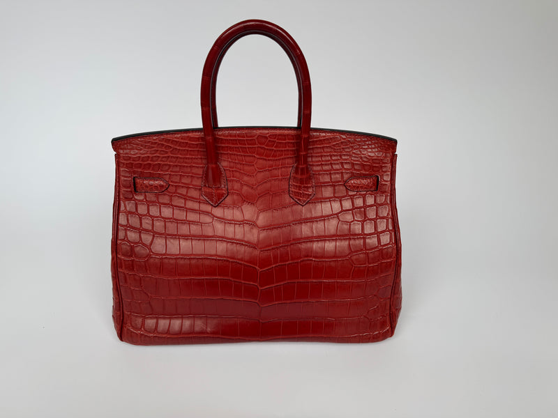 Hermès Birkin 35 Rouge H Niloticus Crocodile GHW