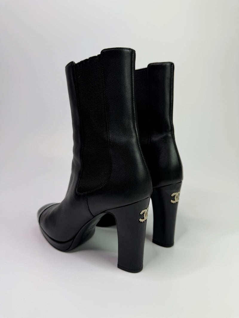 Chanel CC Ankle Boots (Size 39/UK6)