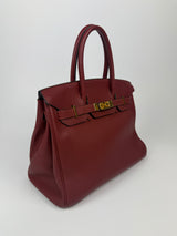 Hermès Birkin 30 In Rouge H Clemence Leather GHW