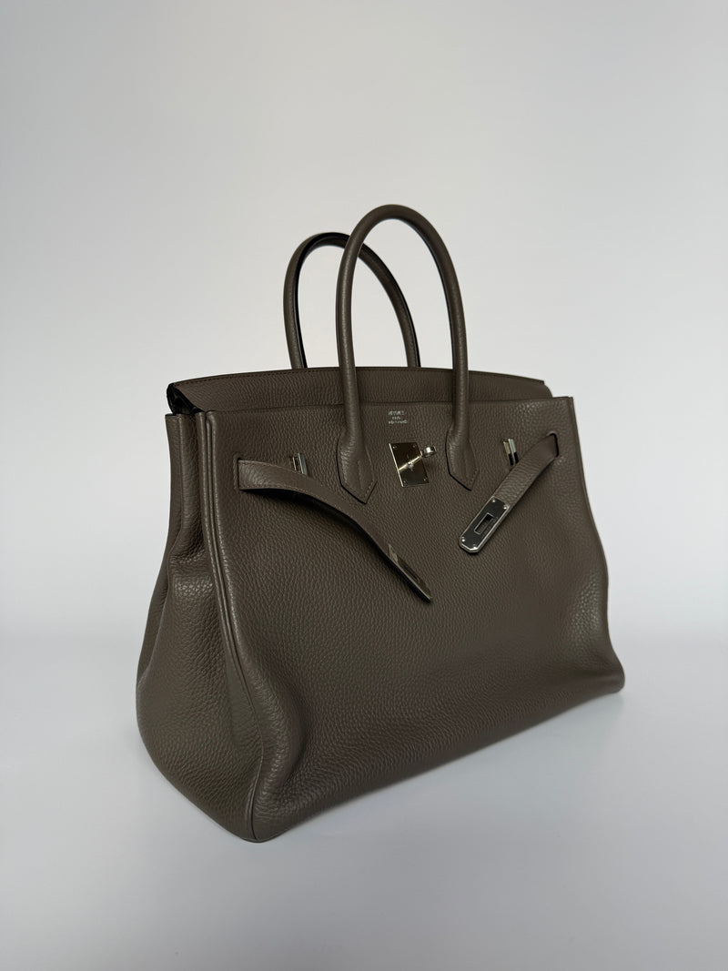 Hermès Birkin 35 In Gris Etain Togo Leather With PHW