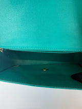 Chanel Mini Rectangle Flap Bag In Turquoise Lambskin GHW