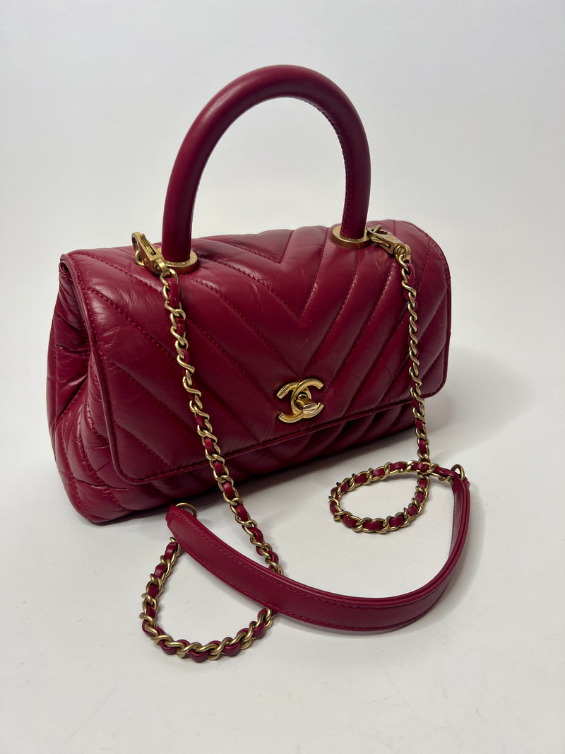 Túi Chanel 21S Mini Flap Bag With Top Handle Pink Crumpled