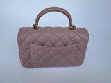 Chanel Mini Rectangular Top Handle Rose Lambskin GHW