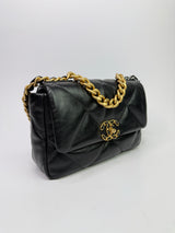 Chanel 19 Small In Black Lambskin Leather