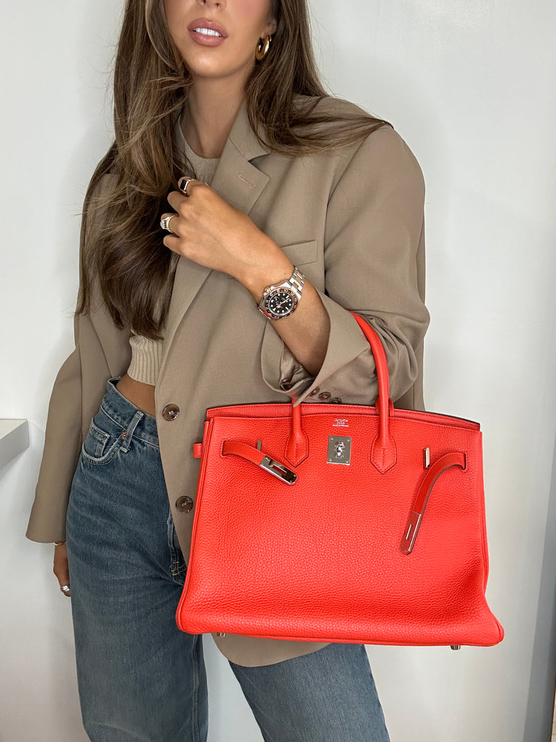 All about the red ❤️ Hermes Birkin 35 Hermes Kelly 35 What's