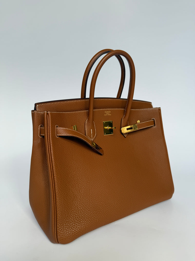 Hermès Birkin 35 In Gold Togo GHW