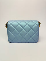 Chanel My Perfect Mini Square In Iridescent Blue Caviar Aged GHW