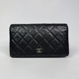 Chanel Wallet On Chain In Black Perforated Lambskin SHW