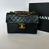 Chanel Vintage XL Maxi Flap Bag In Black Lambskin